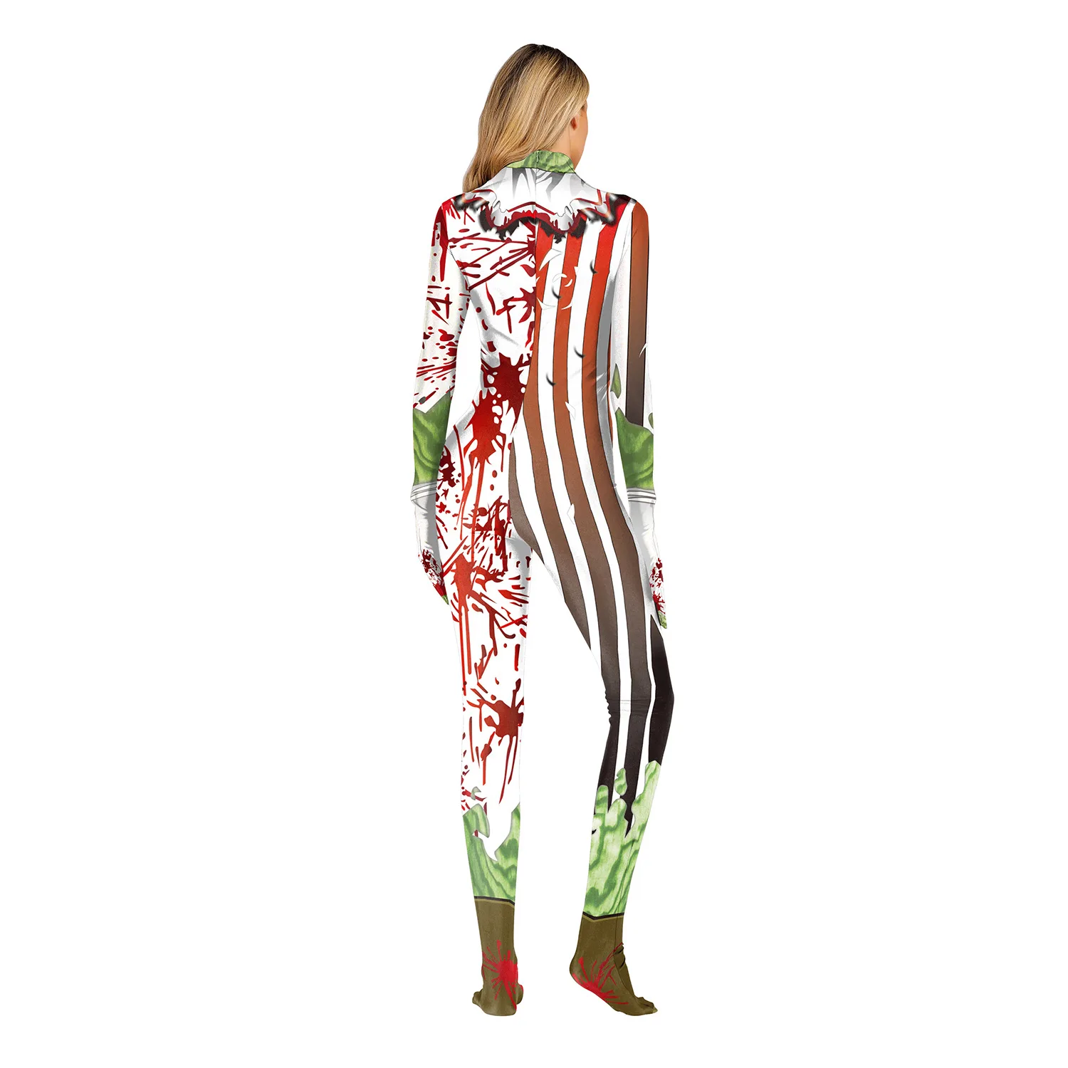 New 3D Print Bloody clown Costume Jumpsuit Scary Halloween Costumes For Women Terrorist Bodysuit jumpsuits |