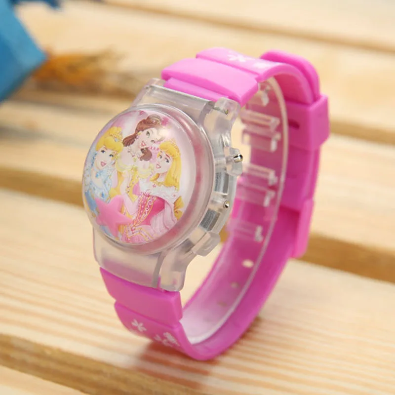 3D Led Цифровой снег белый Проектор Мультфильм Смотреть Дети Наручные Часы