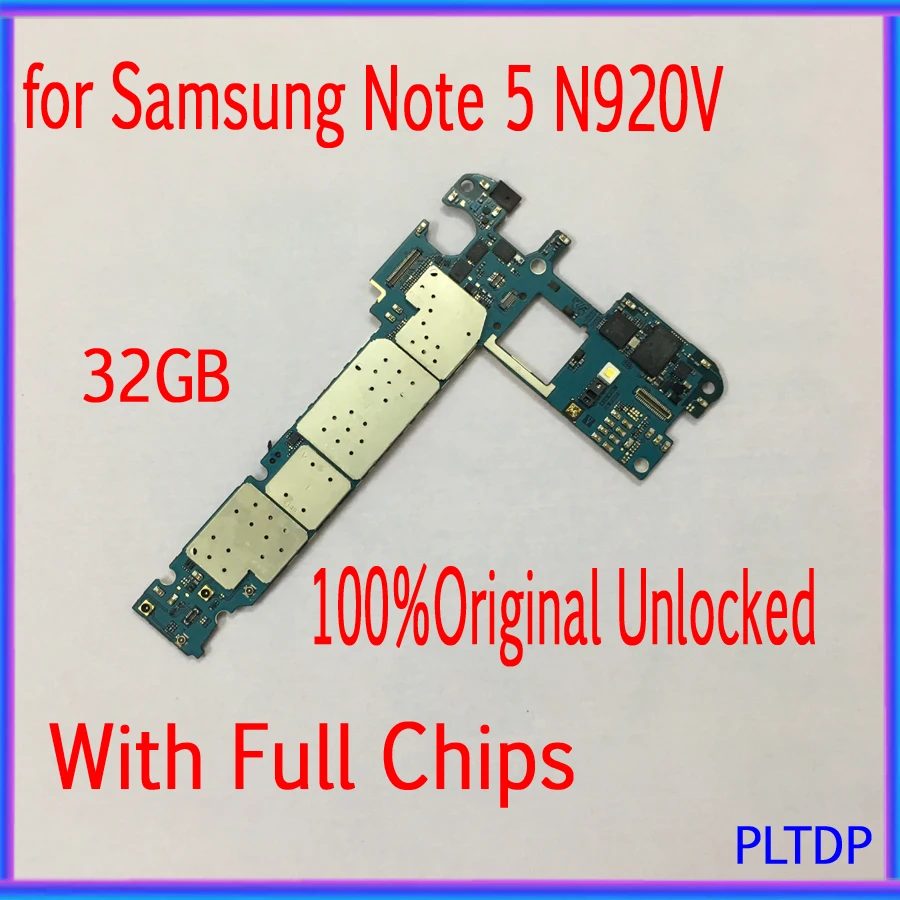 100% разблокированная материнская плата для Samsung Galaxy Note 5 N9208/N920V оригинальная