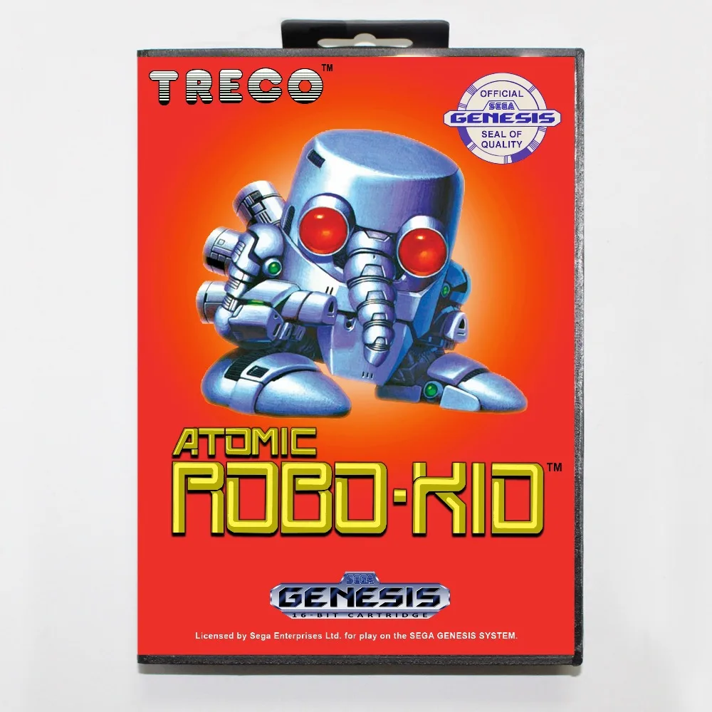 16 бит Sega MD игровой Картридж с розничной коробкой атомно-Робо-Kid карточная игра для