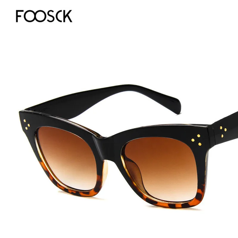 Женские солнцезащитные очки FOOSCK модные брендовые дизайнерские винтажные с