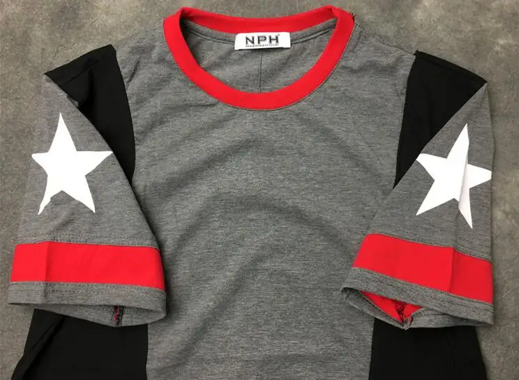 

High New Novelty 19ss Men White star stitch T Shirts T-Shirt Hip Hop Skateboard Street Cotton T-Shirts Tee Top #a79