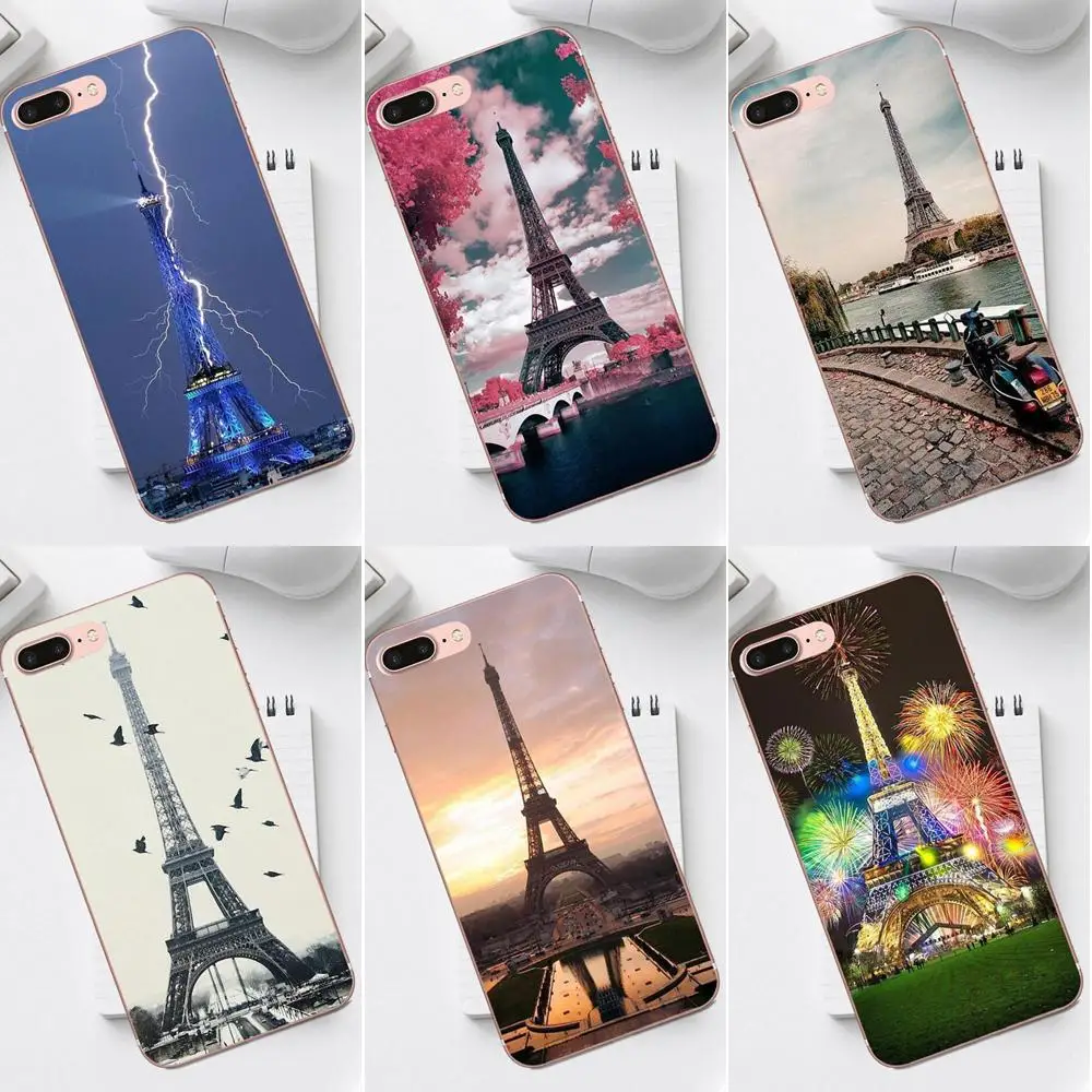 Мягкие ТПУ чехлы кожа Париж Франция Эйфелева башня для iPhone 4 4S 5 5C SE 6 6S 7 8 Plus X XS Max XR