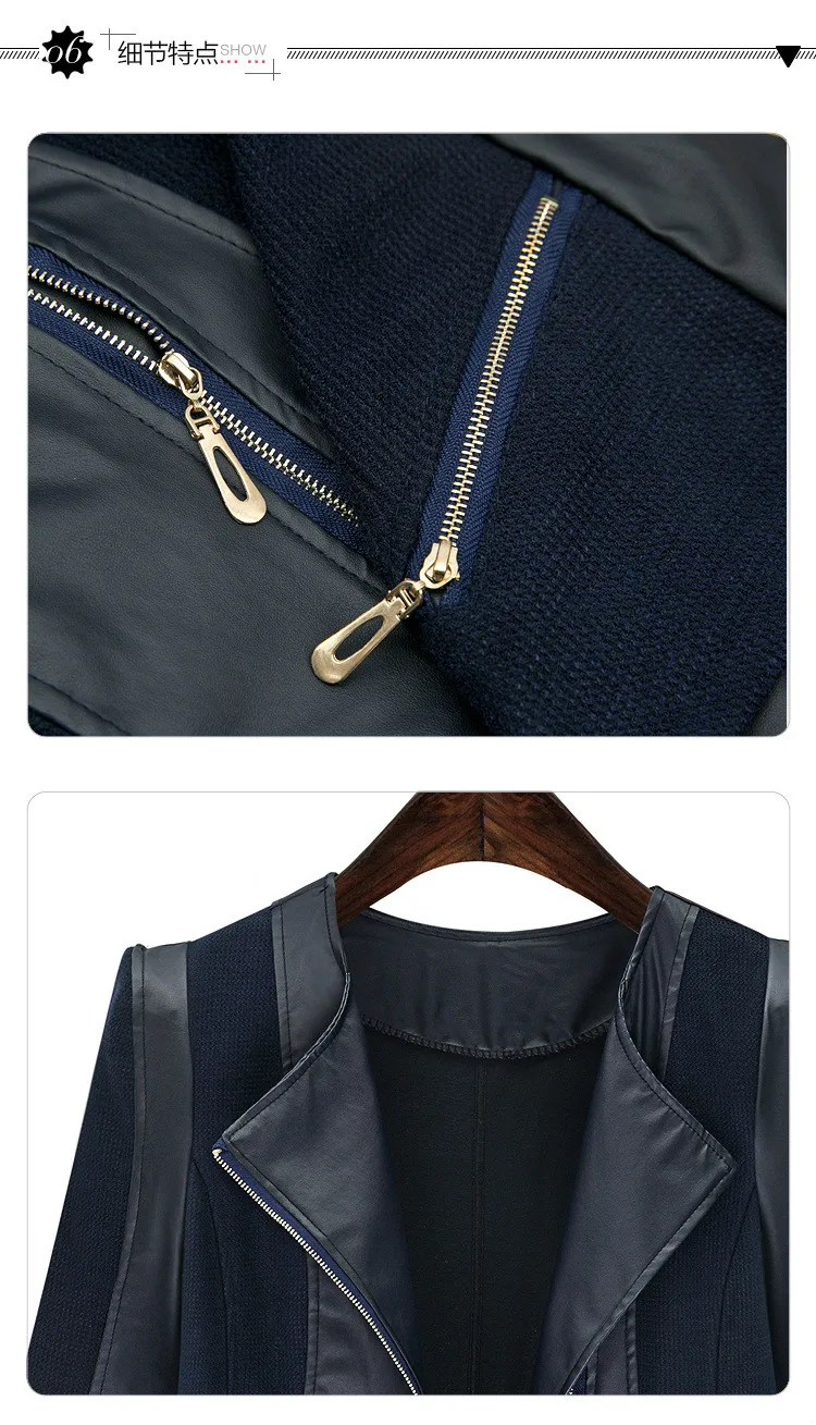 QMGOOD 5XL Большие размеры кожаные куртки для женщин Тонкий Повседневный Черный