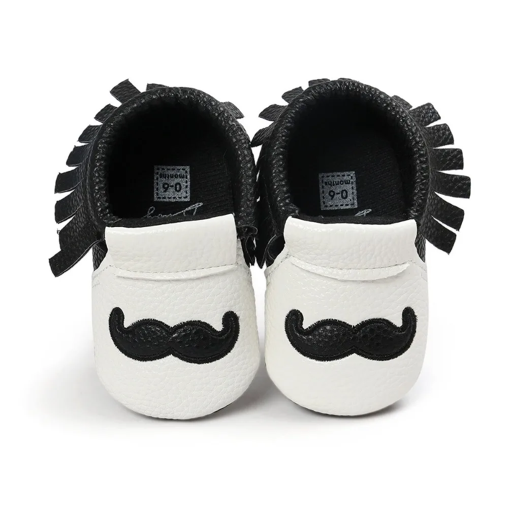 Мокасины детские из ПУ кожи мягкая нескользящая подошва бахрома для мальчиков и