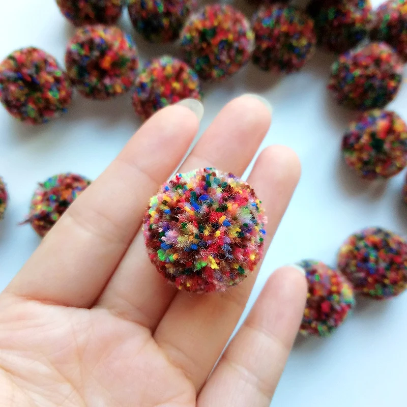 Мягкие шарики Помпоны для рукоделия 25 мм разноцветные помпоны украшения дома и