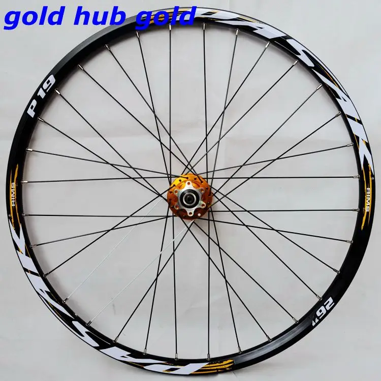 27.5 gold hub gold 2" 29" 27,5-дюймовые дисковые тормоза на горном велосипеде переднее колесо 6-луночное Центральный замок MTB велосипед переднее колесо 2 Герметичный Подшипник - Цвет: 27.5 gold hub gold