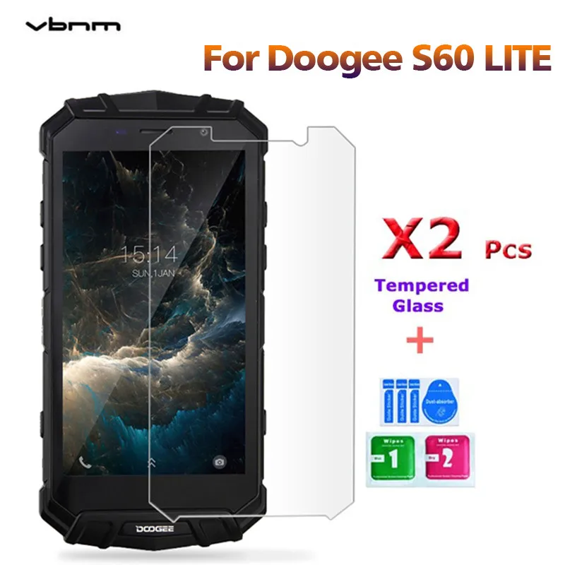 2 шт./лот Для Doogee S60 Lite Экран протектор Закаленное защитное Стекло 0.26 мм 9 H Премиум