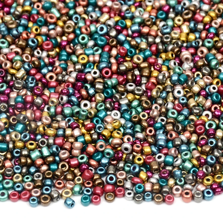 Approx.1000pcs 2MM Matellic Small SeedBeads Czech Glass Beads Charms Kralen Bead Spacers for Jewelry Making DIY Craft Wholesale
