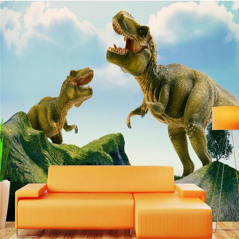 Пользовательские фото обои большой настенной росписи 3d динозавр животное