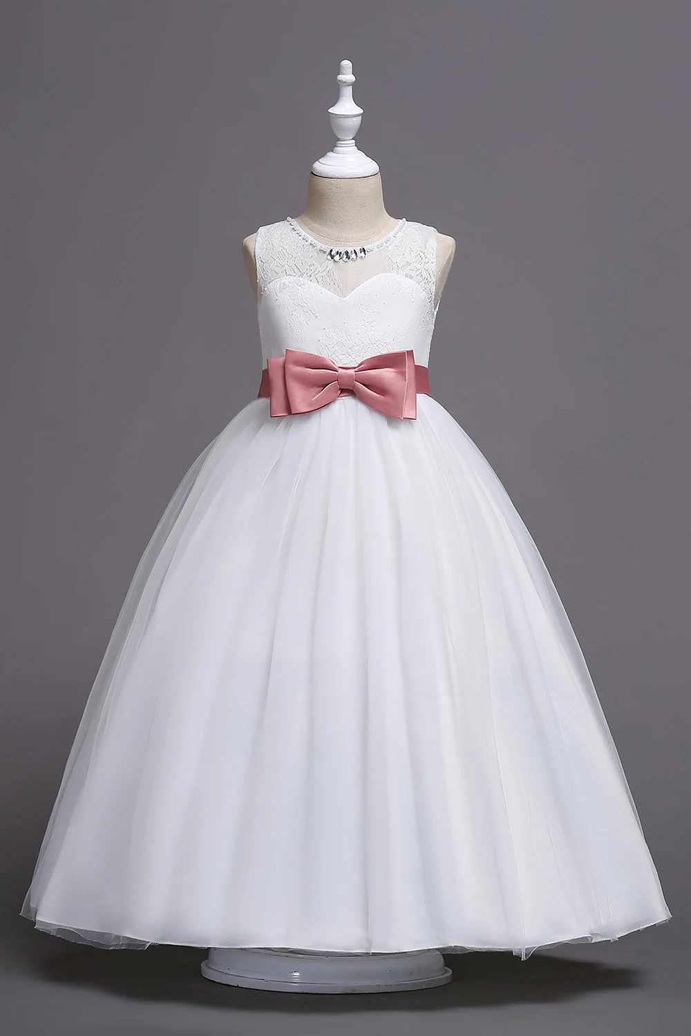 New Arrival Princess Lace Flower Girl Dresses Big Bow Ball Gown Girls Pageant First Communion Party Dress | Свадьбы и торжества