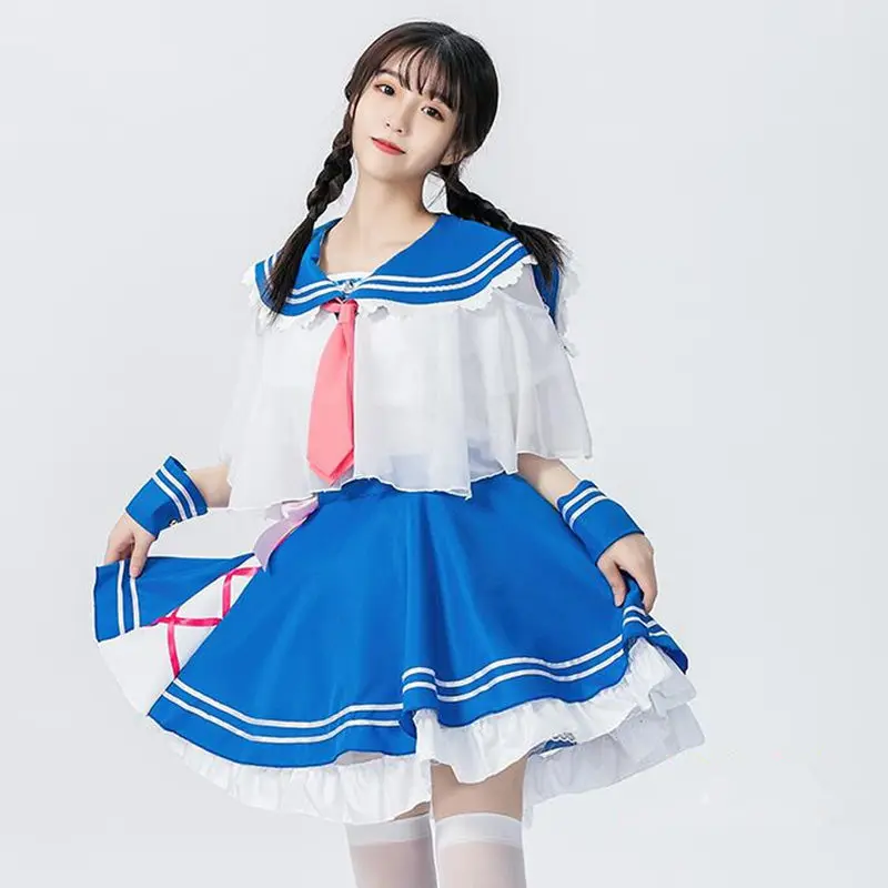 

Asui Tsuyu Cosplay Boku Cosplay Anime My Hero Academia Costume Tsuyu Asui Doujin Version Costume Women Lolita Sailor Dress
