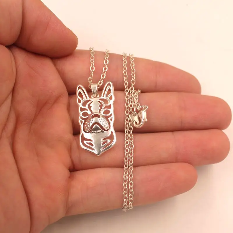 Милое ожерелье Бостонский терьер собака животное подвеска Позолоченная