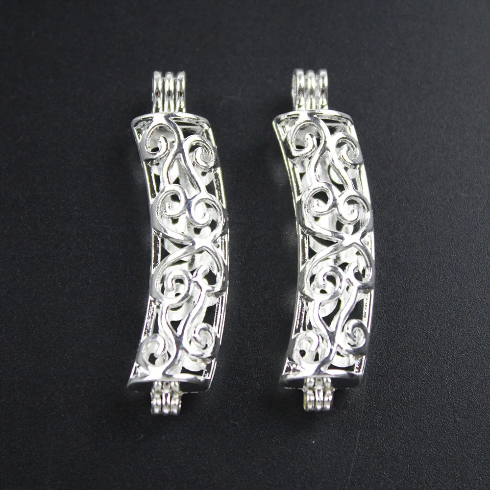 

1pcs Mixed Hollowed Vines Tube Cylinder Design Jewelry Making Supplies Pearl Bead Cage Pendant Essential Oil DiffuserLocket