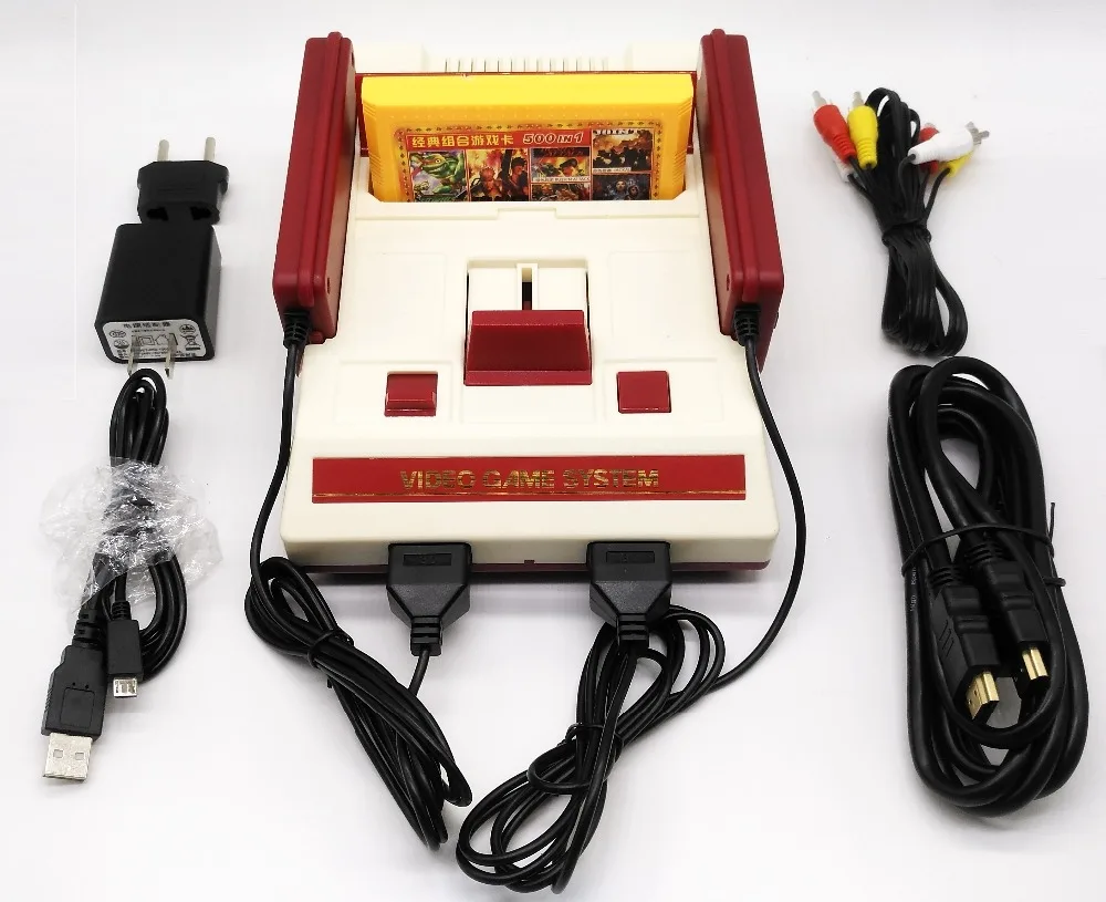 HDMI Ретро ТВ игровая консоль для Nes 8 бит игры Поддержка 60 Pin картридж с двумя геймпадами 500 в 1 картридж 121 встроенных игр