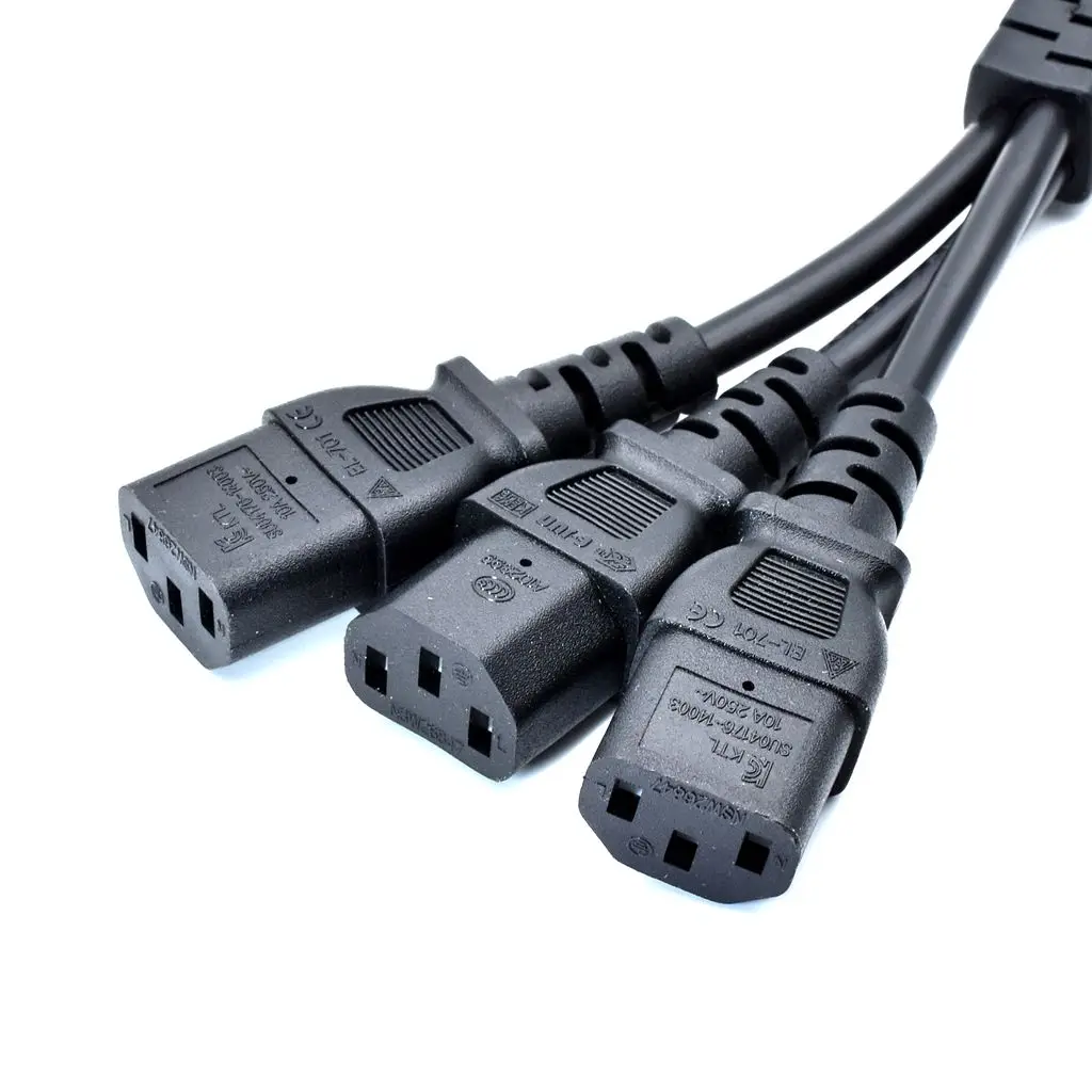 Кабель питания IEC 320 C14 штекер-три гнезда C13 разъем Y штекер 3Pin 14 штекер-3 гнездо 30 см