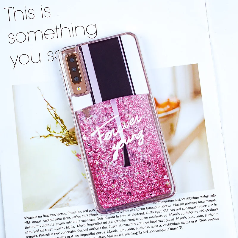 Блеск Жидкость зыбучие пески чехол для телефона Samsung Galaxy A7 2018 S9 S8 A5 2017 примечание 9