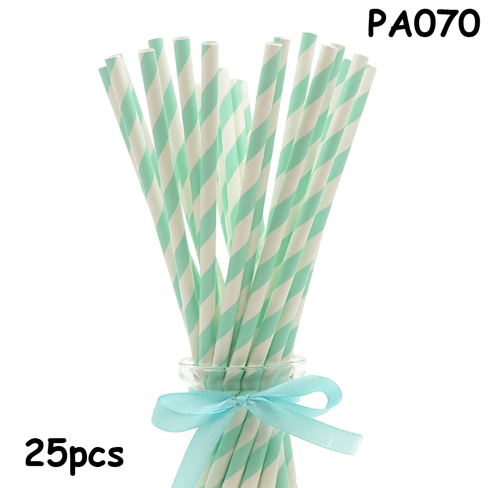 PA070 25pcs Drinking Paper Straws Gold Heart Star Stripe Paper Straws For Birthday Baby Shower Decoration Gift Party Event Supplies - Цвет: PA070