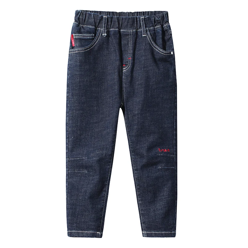 Синий Pioneer kids/Новое поступление; джинсы для мальчиков; одежда для детей; модные джинсовые брюки с вышитыми буквами; Детские Стрейчевые брюки; BNZ810154 - Цвет: Синий