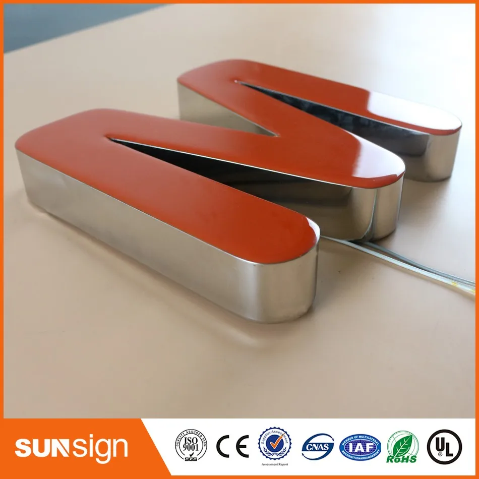 Индивидуальные эпоксидная смола впереди освещенный led письмо знаки Смолы Канал