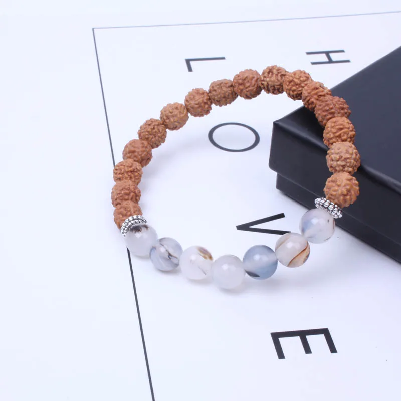 Браслет для йоги с натуральными бусинами диаметром 8 мм влюбленных пар ювелирные