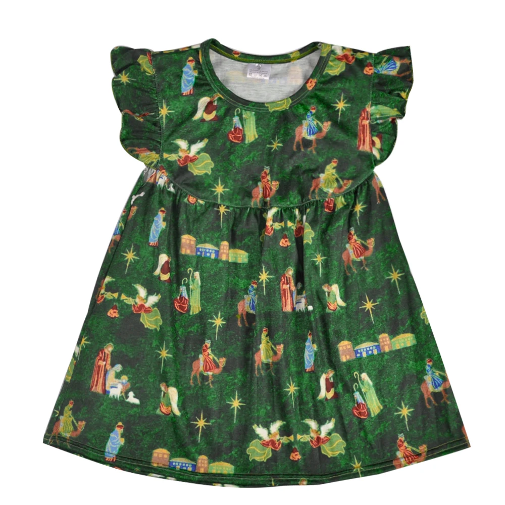 Remake/летнее платье с рукавами-крылышками и рисунком обезьяны милая детская одежда