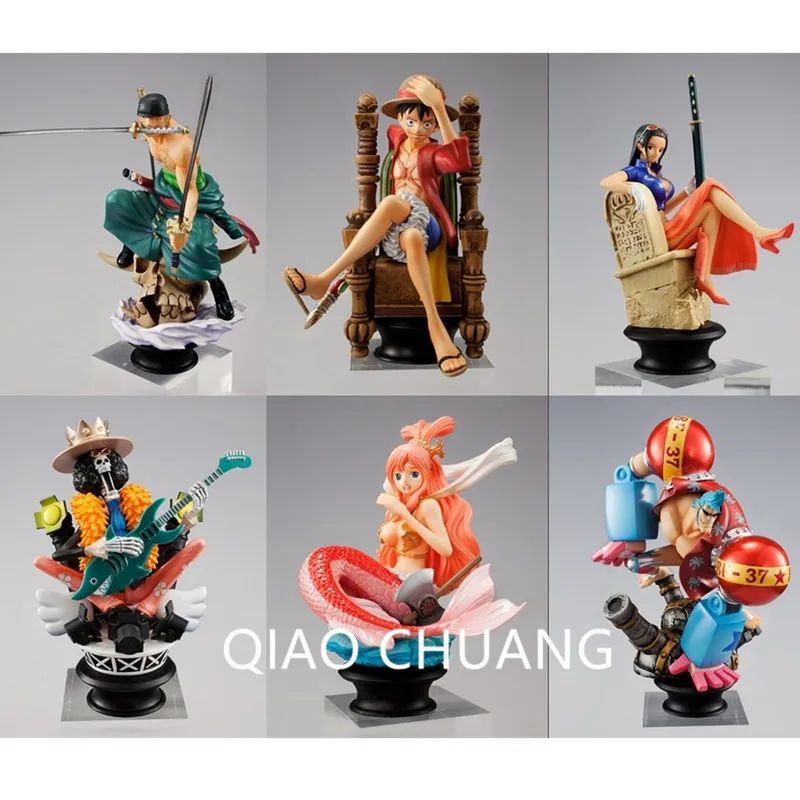 ANIME ONE PIECE LUFFY FRANKY ZORO BROOK ROBIN CHESS VER. КАРТОННАЯ ФИГУРКА PVC 10СМ, МОДЕЛЬНАЯ ИГРУШКА EIICHIRO ODA, НАБОР ИЗ 6 ШТУК OPP J58.