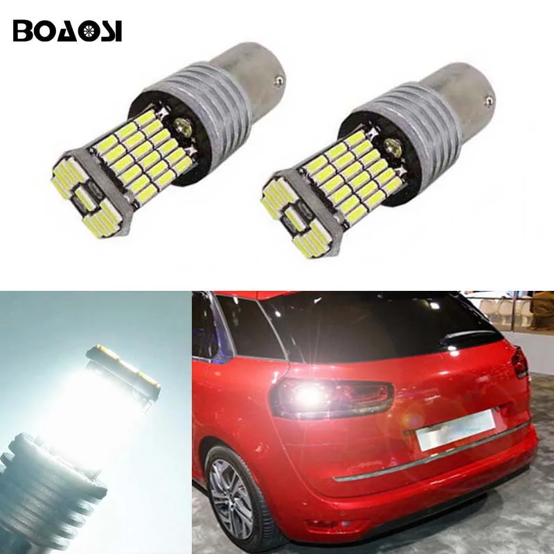 BOAOSI 2x Высокая мощность BA15S 1156 4014 светодиодный задний фсветильник заднего хода с