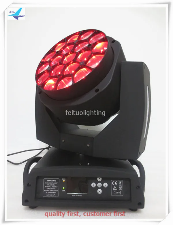 4 шт. + кейс для полетов LED 19x10 Вт пчелиный глаз движущаяся голова свет Zoom Wash RGBW 4в1