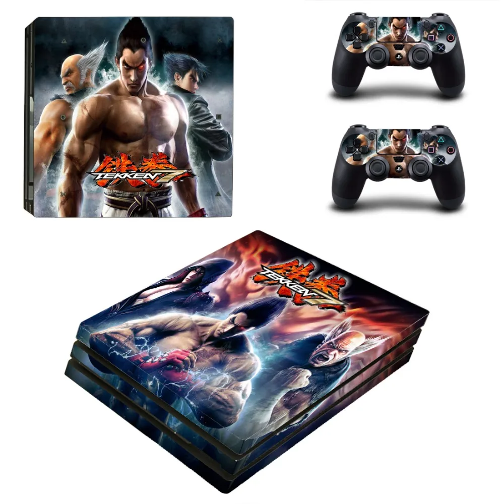 Игровая наклейка Tekken 7 PS4 Pro Виниловая для Playstation 4 консоль и 2 контроллера на