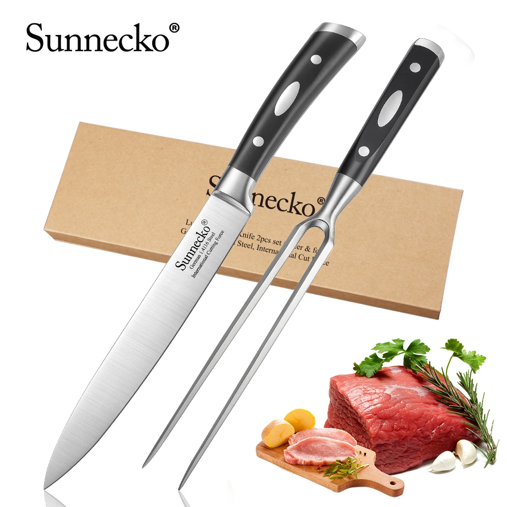 SUNNECKO 2 шт набор кухонных ножей 8 ''нож для нарезки 7'' вилка немецкая 1 4116 сталь