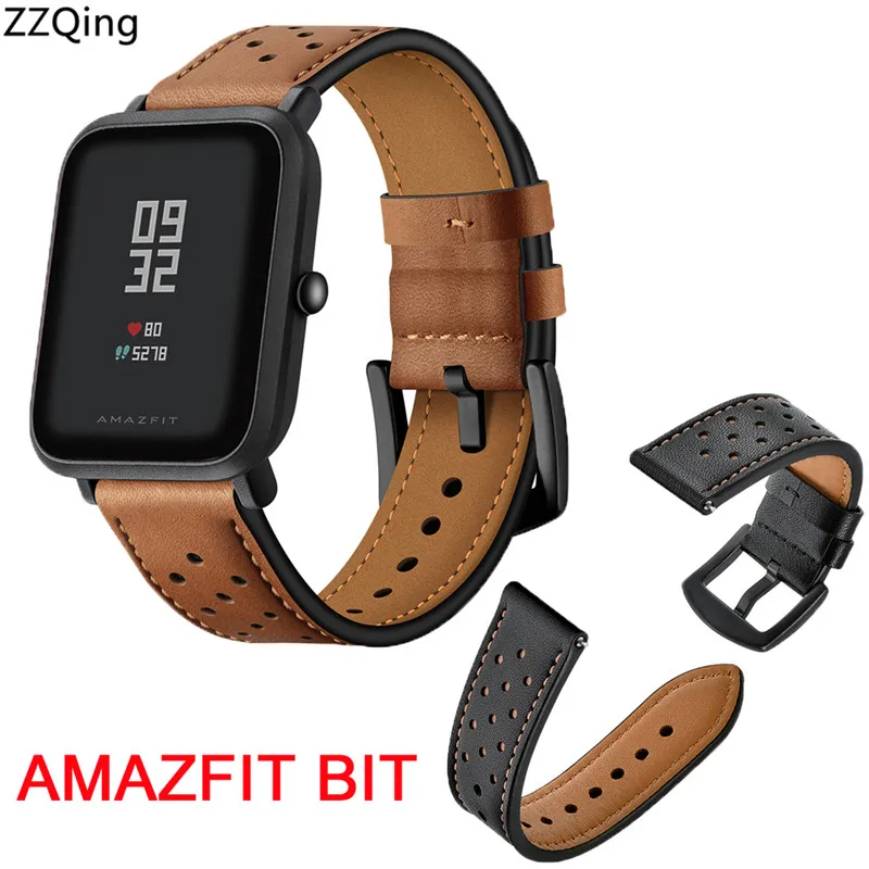 For Huami Amazfit Bip Strap Leather wristband for xiaomi huami amazfit bip lite strap replacement belt 20mm | Электроника