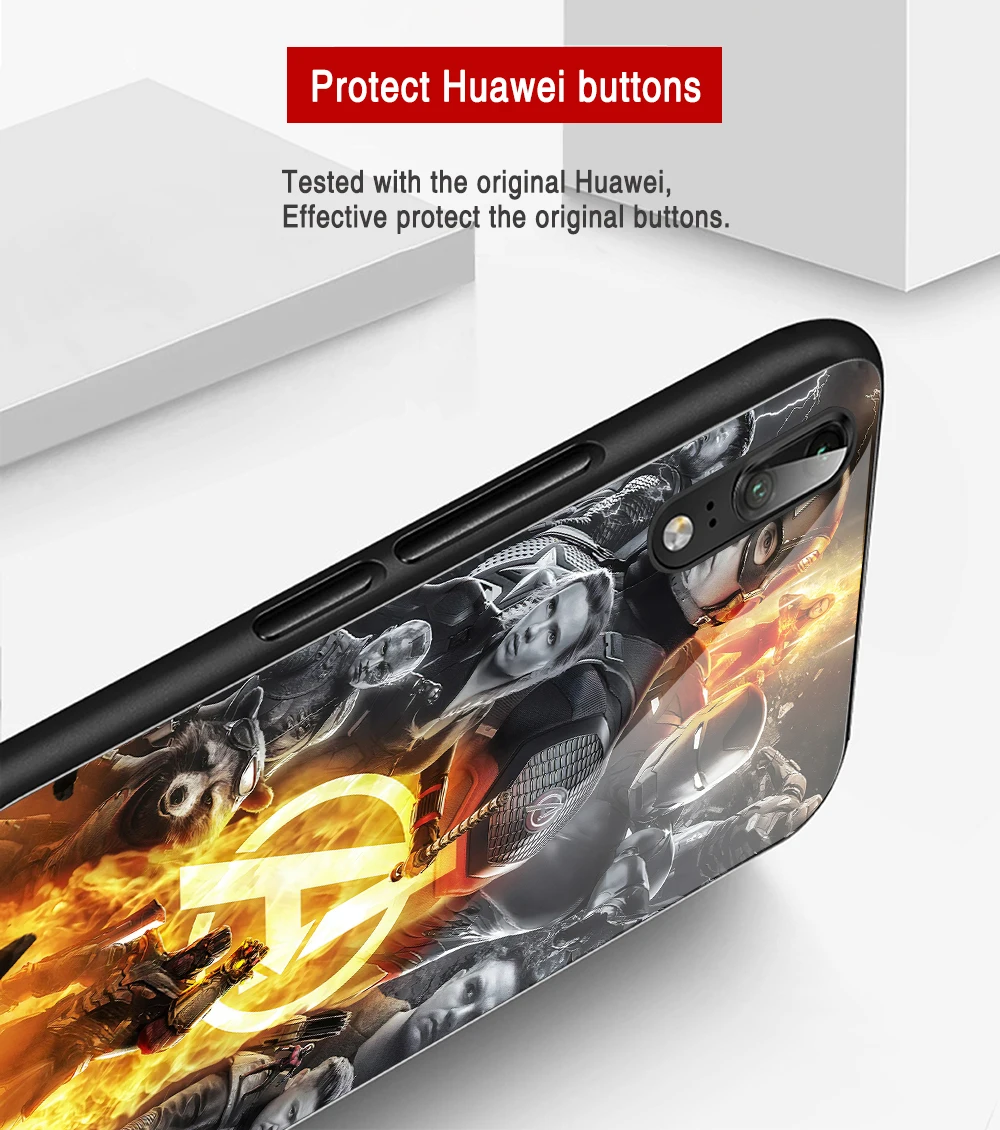 Для huawei Honor 8x чехол Мстители конец игры стеклянный чехол задняя крышка для huawei Honor 9 10 v9 v10 9i lite v20 play note 10 magic 2