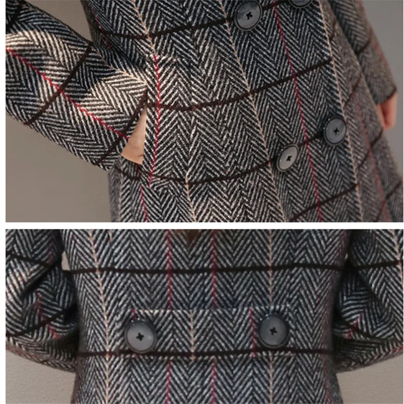 Зимнее длинное шерстяное Женское пальто 2020 Новое корейское двубортное женское