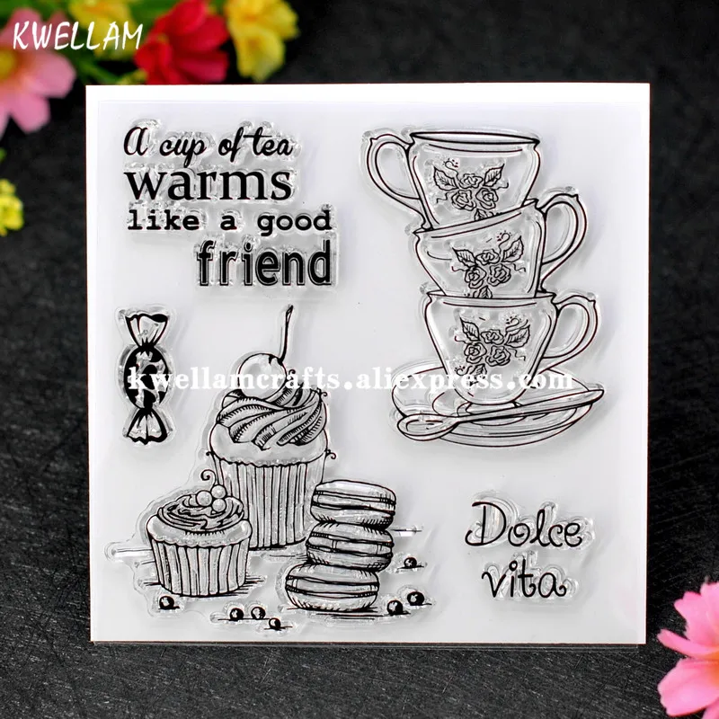 Чашка чая согревает хороший друг скрапбук Сделай Сам фото карты учётная запись