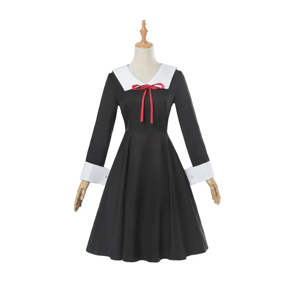 Anime Kaguya-sama Love Is War Fujiwara Chika Cosplay Cotumes Women Girls Uniform Dress Headwear Set Outfit | Тематическая одежда и