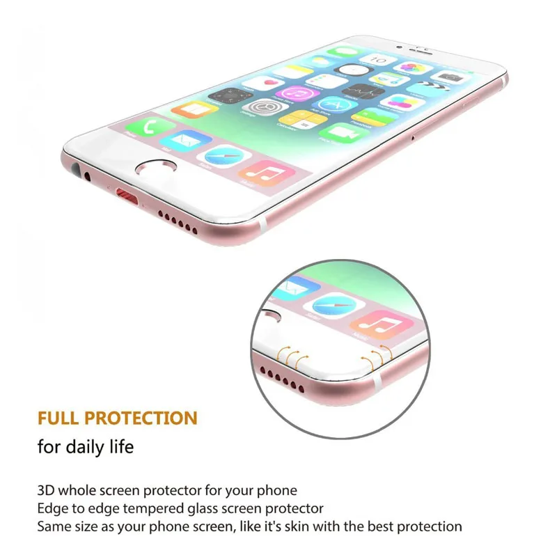 3d стекло для iphone 6 s закаленное 6s plus Защитное экрана|Защитные стёкла и плёнки