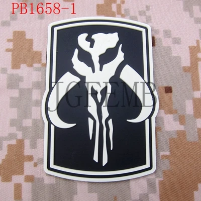 PB1658 Luminous Boba Фетт мандалориан банта охотник за головами тактический военный боевой дух Страйкбол 3D ПВХ патч - Цвет: PB1658 Luminous