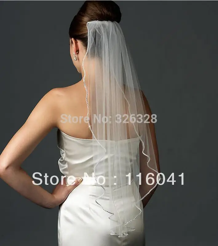 2016 Слоновая Кость Фаты С Кристально Подол Свадебные Аксессуары Для Волос 1 Т Один