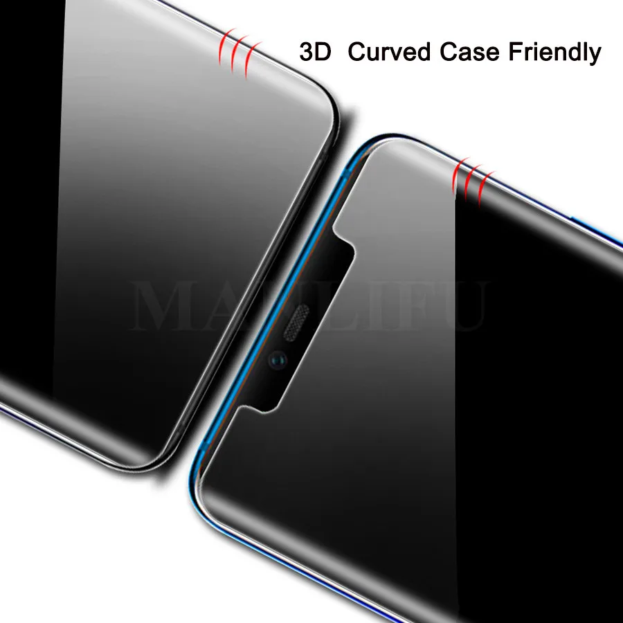 MANLIFU Case Friendly Anti Spy Glass For Huawei Mate 20 Pro Privacy 3D Curved Full Cover Screen Protector Tempered Glass