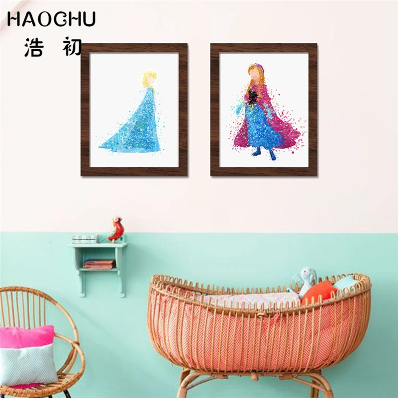 HAOCHU Радужная красочная сказочная принцесса мультфильм красивая Картина на