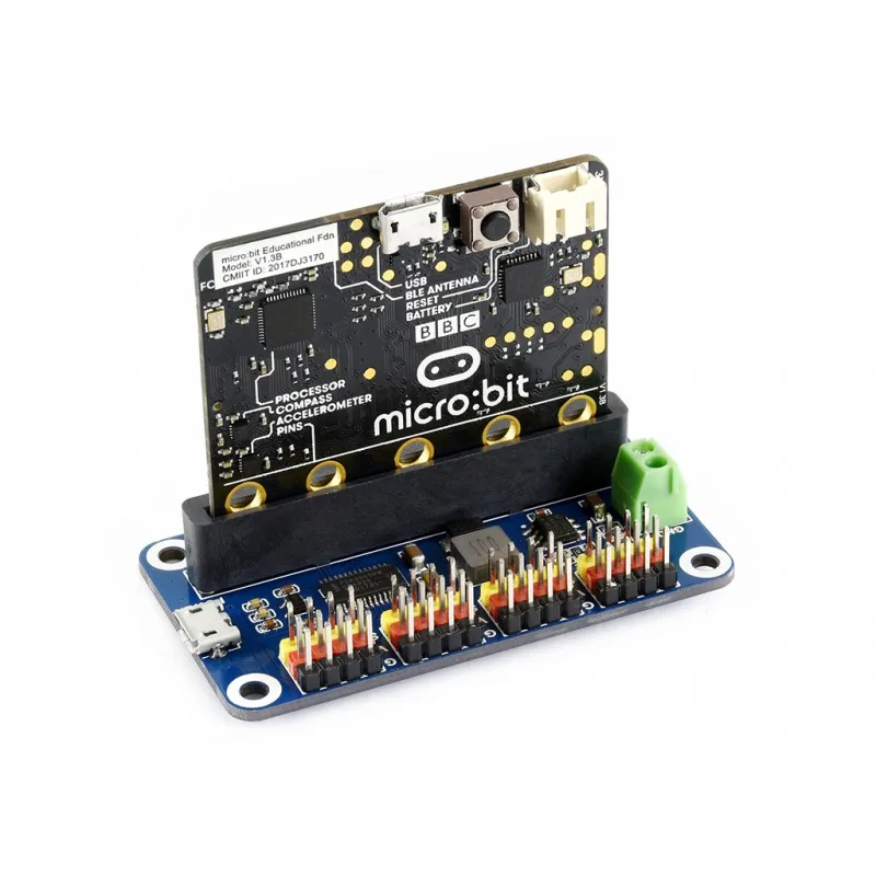 Сервопривод Waveshare для micro:bit 16-канальный 12-битный интерфейс I2C поддерживает SG90 MG90S