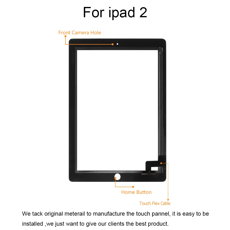 AAA Original For iPad 2 3 4 5 Air White Black Digitizer Touch Screen Front Display Glass Assembly without Home Button Flex | Компьютеры и