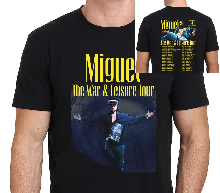 Мигель войны и отдыха Tour 2018 футболка Для мужчин черный Размеры S-XXL | Мужская