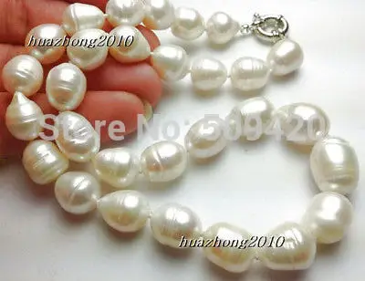 

Free Shipping11-13mm the White Tahitian Cultured Pearl Necklace 18''