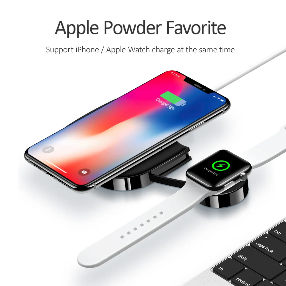 USAMS 2 в 1 Беспроводное зарядное устройство для Apple Watch 4/2/1 10 Вт макс Быстрая зарядка