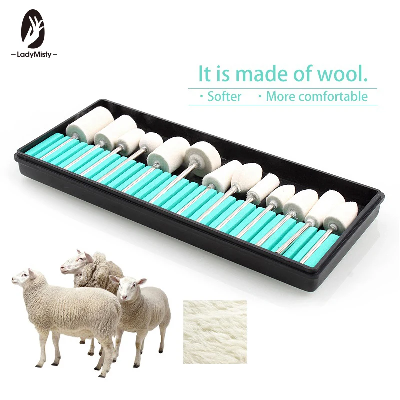 2 35 мм 13 шт электрическая Шлифовальная головка для ногтей сверла шерстяная