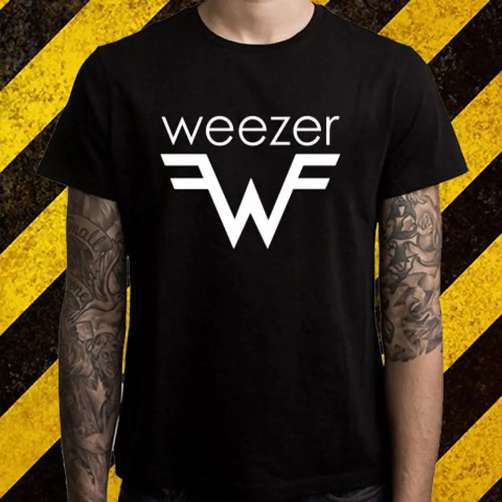 Новинка Мужская черная футболка Weezer с логотипом американской рок-группы размеры
