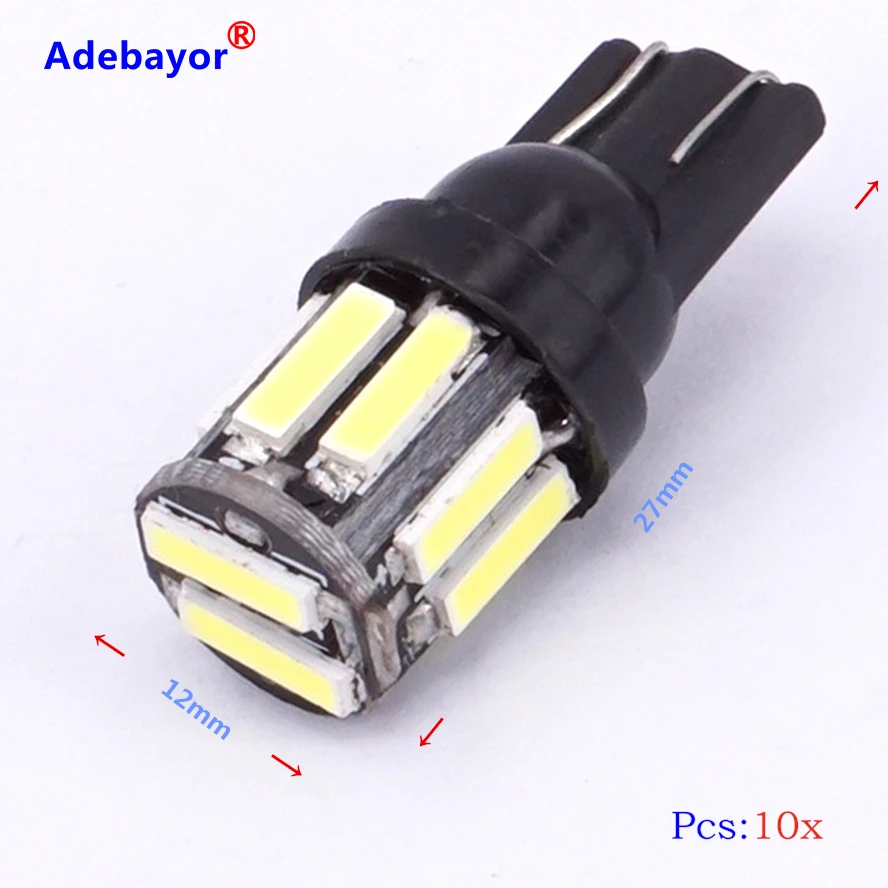 10 шт. t10 DC12v smd 194 W5W 7014 светодиодное автомобильное освещение 7020 для стайлинга