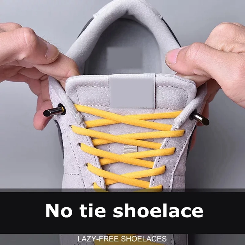 

1Pair No Tie Shoe Laces Solid Color Semicircle Shoelaces Elastic Lace Kids Adult Quick Lazy Sneakers Shoelace Shoe Laces Strings